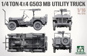 Takom 1016 1/4 ton 4×4 G503 MB Utility Truck (Jeep Willys) 1/16 – image 4