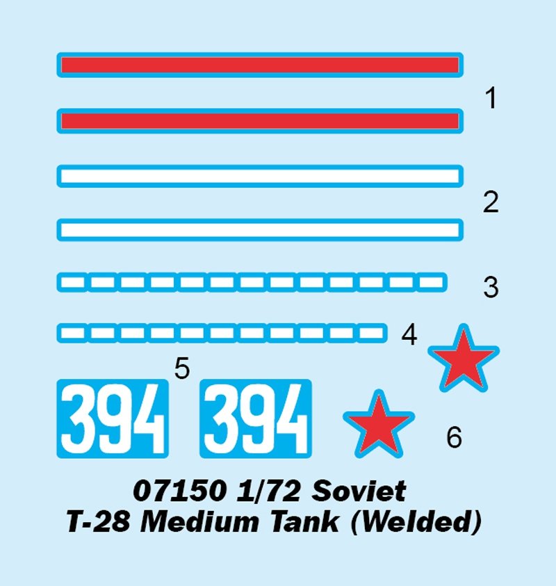 Trumpeter 07150 Soviet T-28 Medium Tank (Welded) 1/72 – obrázek 4