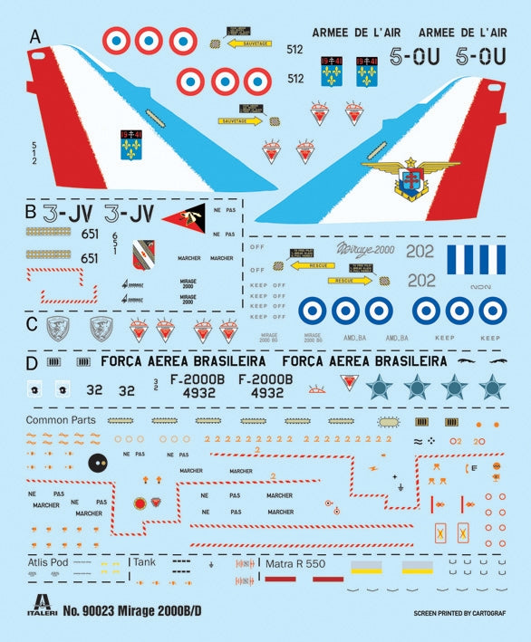 Italeri 90023 Dassault Mirage 2000 B/D 1/72 – obrázek 3
