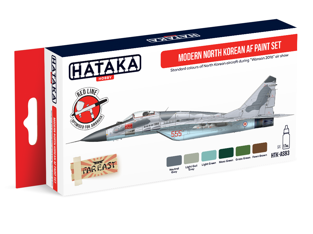 Hataka HTK-AS93 Ensemble de peinture AF nord-coréen moderne (6x17 ml) 