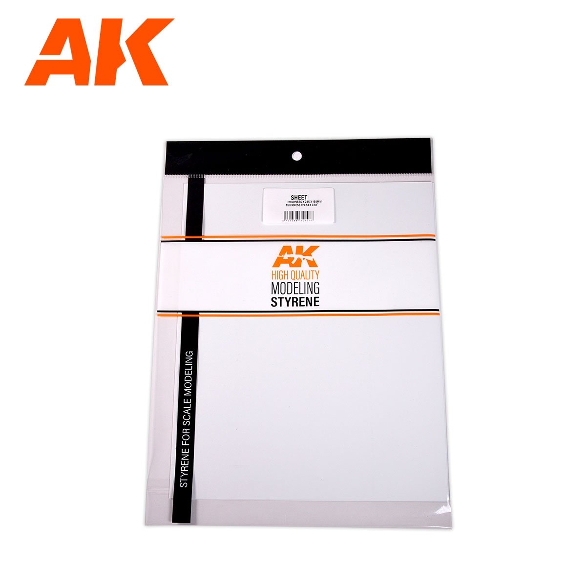 AK Interactive AK6572 0.3, 0.5 &amp;amp; 0.7MM THICKNESS X 245 X 195MM – STYRENE SHEET SET- (3 UNITS)