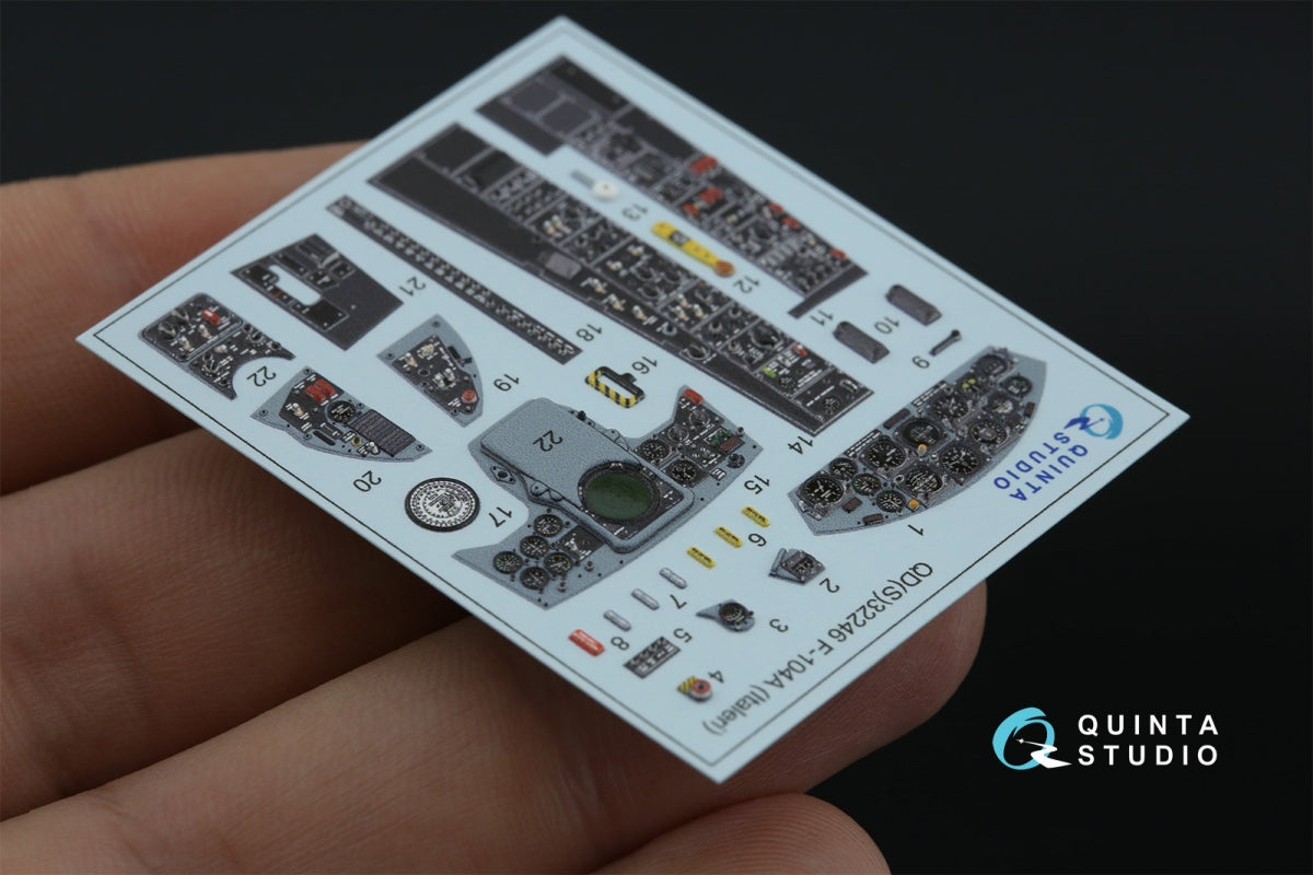 Quinta Studio QDS-32246 F-104A 3D-Printed &amp;amp; colored Interior on decal paper (Italeri) (Small version) 1/32 – obrázek 2
