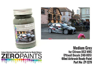 Zero Paints ZP-1279 Medium Gray Paint for Citroen DS3 WRC (Pitwall Decals 24D-005) 60ml