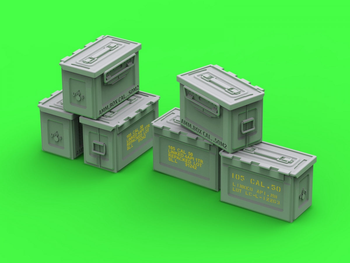 Master GM-35-068 M2 Ammo Boxes for Browning M2 .50 Rifle - Used in WWII (6 pcs.) - CLOSED 1/35