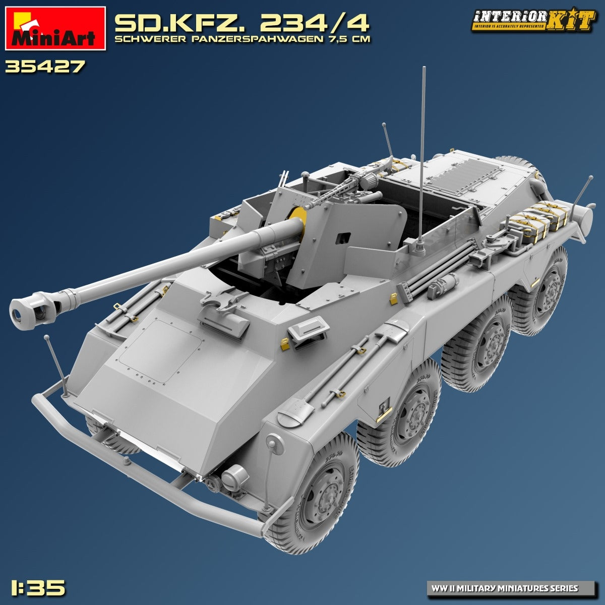 MiniArt 35427 Sd.Kfz. 234/4 SCHWERER PANZERSPÄHWAGEN 7.5 cm. INTERIOR KIT 1/35 – image 13