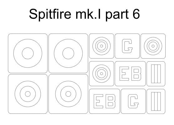 Omask 34018 Spitfire Mk.I part 6 (for Eduard 11143 kamo H) 1/48