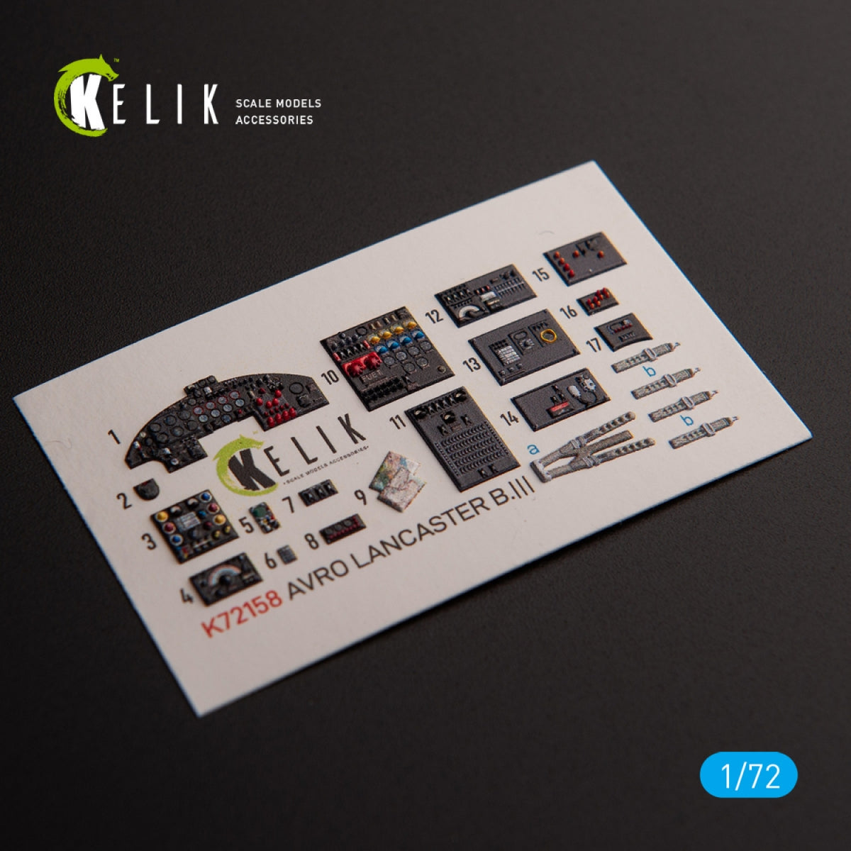 KELIK K72158 AVRO LANCASTER B.III - interior 3D decals for Airfix kit 1/72