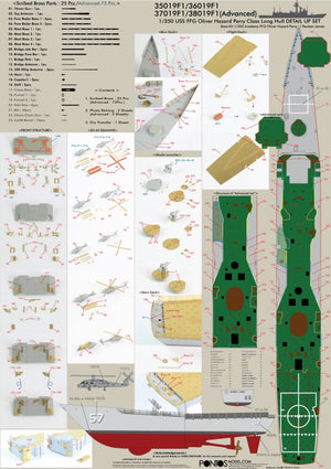 Pontos 35019F1 USS FFG Oliver Hazard Perry Class Long Hull Detail Up Set 1/350 – Bild 5
