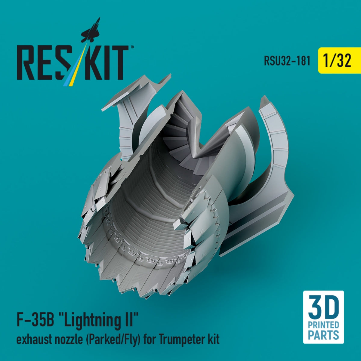 RESKIT RSU32-0181 F-35B &amp;quot;Lightning II&amp;quot; exhaust nozzle (Parked/Fly) for Trumpeter kit (3D printed) 1/32 – image 3