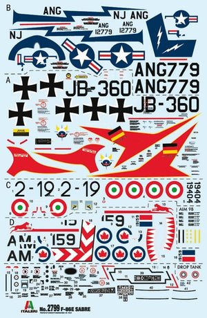 Italeri 2799 F-86E SABER (SUPER DECALS SHEET) 1/48 – immagine 2