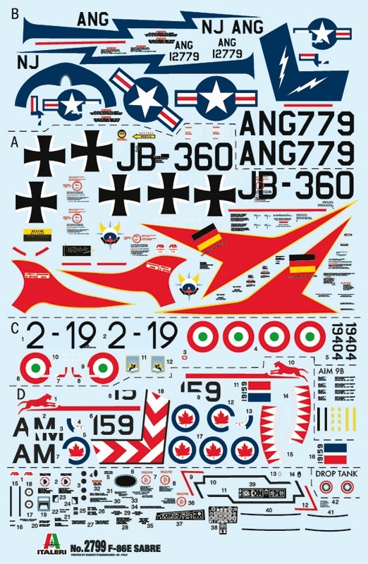 Italeri 2799 F-86E SABER (SUPER DECALS SHEET) 1/48 – immagine 2