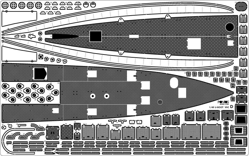 Pontos 48001F1 U-Boot Type VII C Detail up set 1/48 – Bild 9