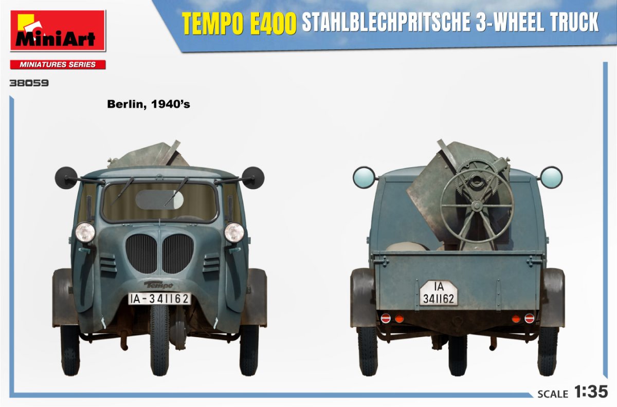 MiniArt 38059 TEMPO E400 STAHLBLECHPRITSCHE 3-WHEEL TRUCK 1/35 – image 4