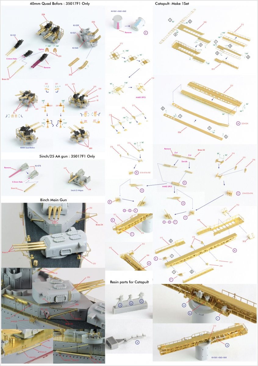 Pontos 35017F1 USS CA-35 Indianapolis 1945 Detail Up Set 1/350 – Bild 6