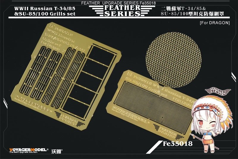 Voyager Model FE35018 WWII Russian T-34/85 &amp; SU-85/100 Grills Set (For Dragon) 1/35