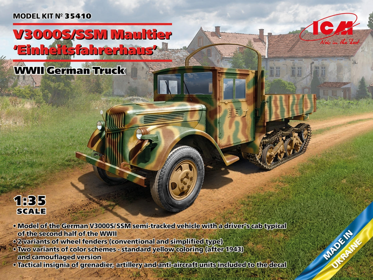 ICM 35410 V3000S/SSM Maultier &amp;#39;Einheitsfahrerhaus&amp;#39;, WWII German Truck 1/35