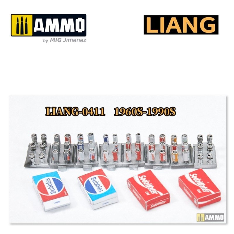Liang 0411 3D-Print Model Soda Cans + Cardboard Boxes 1960s-1990s 1/35 – image 3