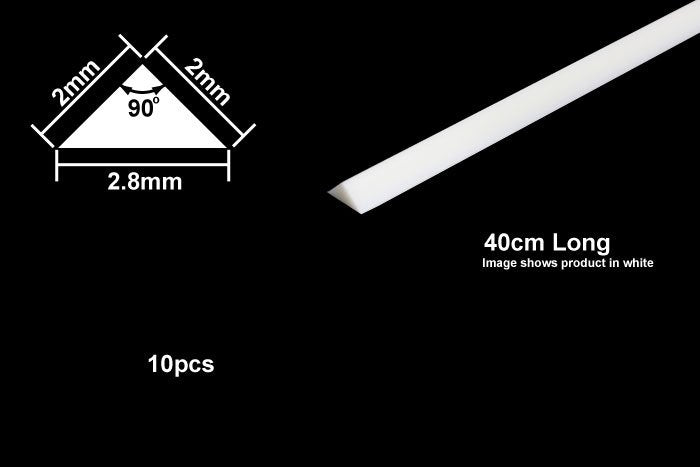 Tamiya 70116 Poutre triangulaire en plastique 2 mm - 1 pièce