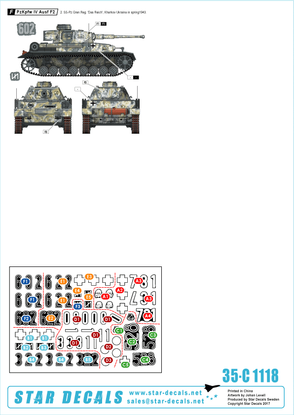Star Decals 35-C1118 PzKpfw IV F2 and G of the Waffen-SS 1/35 – obrázek 2