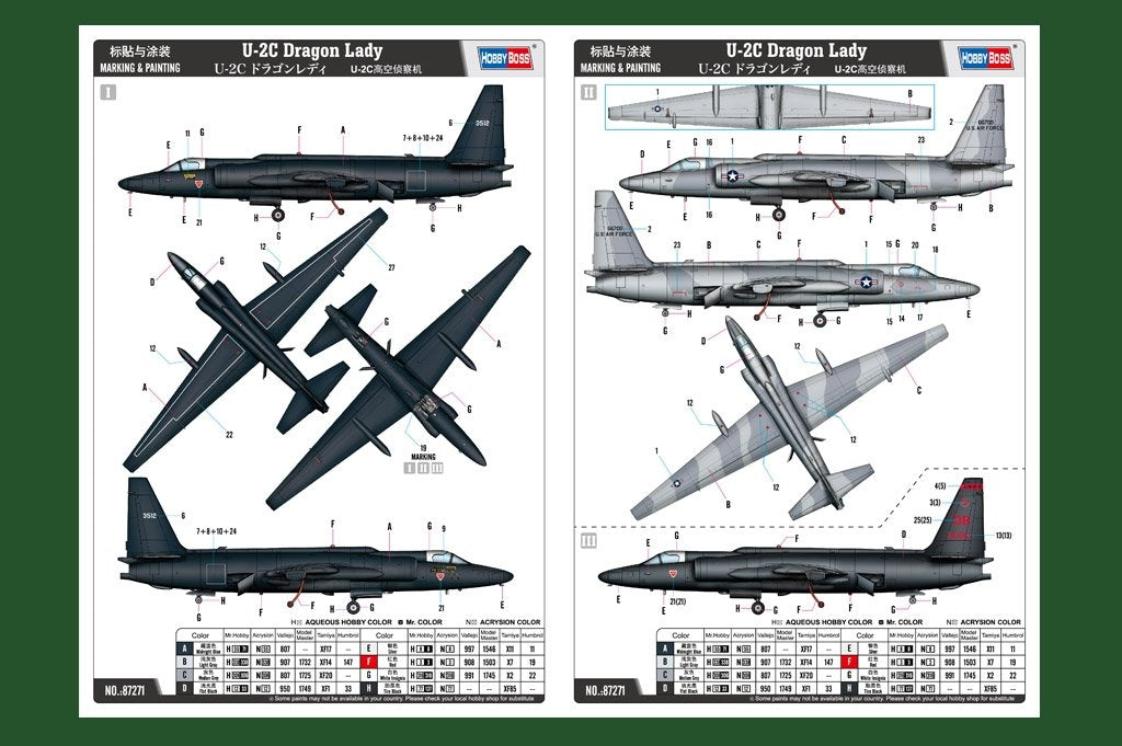 Hobby Boss 87271 U-2C Dragon Lady 1/72 – immagine 4
