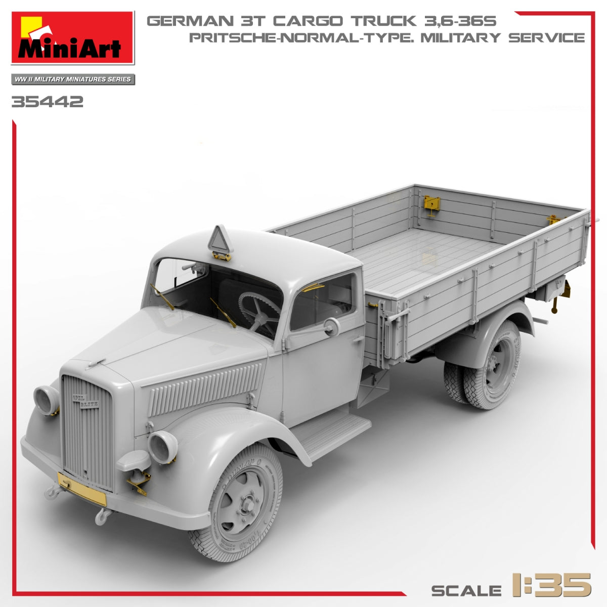 Miniart 35442 GERMAN 3T CARGO TRUCK 3.6-36S. PRITSCHE-NORMAL-TYPE. MILITARY SERVICE 1/35 – imagen 8
