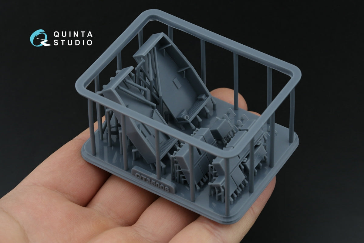 Quinta Studio QD+35144 AH-64A forward avionics bays 3D-Printed &amp;amp; colored Interior on decal paper (Trumpeter) (with 3D-printed resin parts) 1/35 – immagine 6
