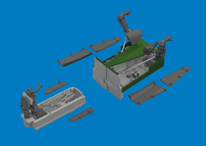 Eduard 6481165 Jaguar wheel bays &amp; undercarriage legs PRINT for AIRFIX 1/48