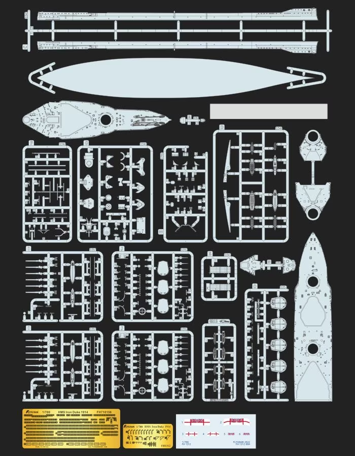 FlyHawk Model FH1312 HMS Iron Duke 1914 1/700 – obrázek 3