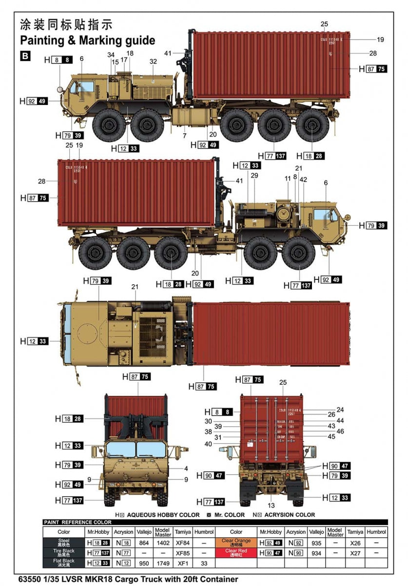 I Love Kit 63550 LVSR MKR18 Cargo Truck with 20ft Container 1/35 – imagen 4