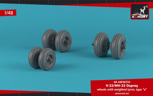 Armory Models AW48334 V-22/MV-22 Osprey wheels w/ weighted tires type “a” 1/48 – image 4