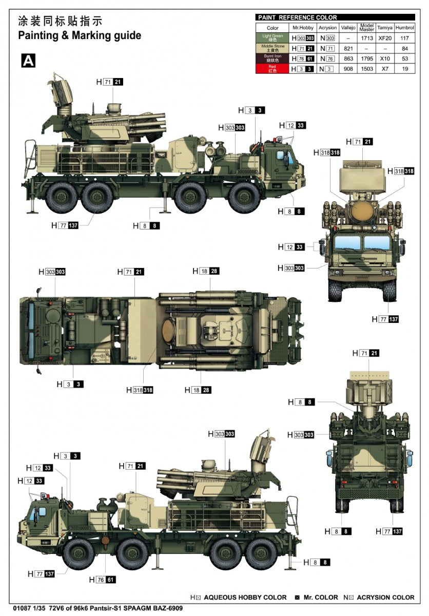 Trumpeter 01087 72V6 of 96k6 Pantsir-S1 SPAAGM BAZ-6909 1/35 – image 5