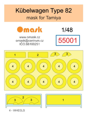 Omask 55001 Kubelwagen Type 82 mask (for Tamiya) 1/48 – image 2
