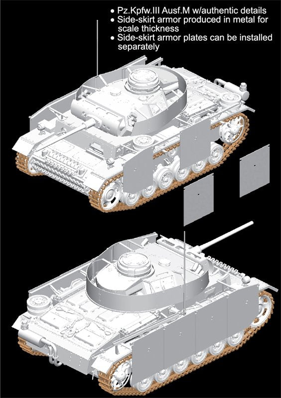 Dragon 6604 Pz.Kpfw.III Ausf.M w/Schurzen 1/35 – Bild 2