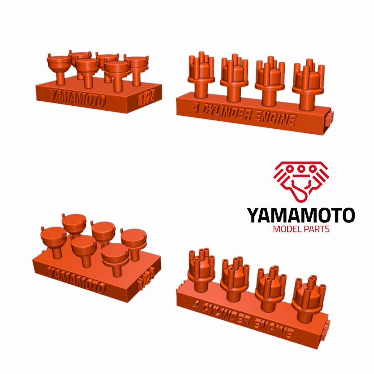 Yamamoto Model Parts YMPTUN70 Jeu de 4 dispositifs d'allumage pour 4 cylindres 1/24