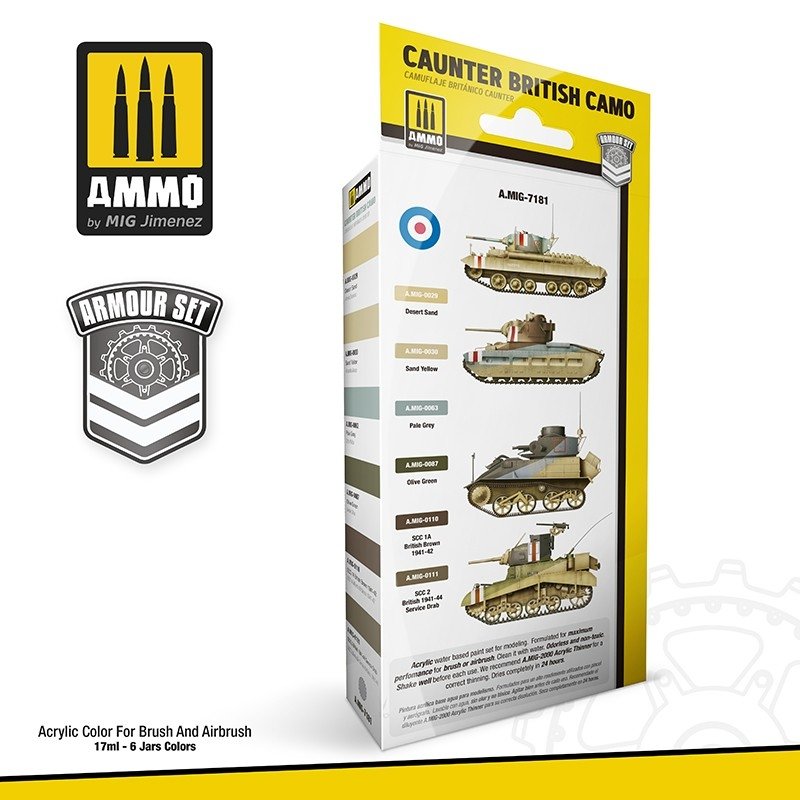 AMMO of Mig Jimenez 7181 CAUNTER BRITISH CAMO SET 6x17ml – image 2