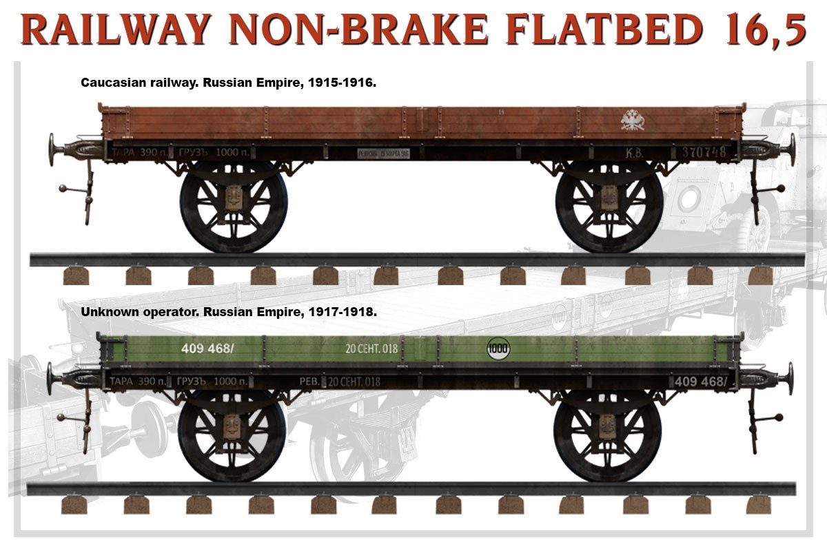 MiniArt 39004 RAILWAY NON-BRAKE FLATBED 16.5 t 1/35 – image 5