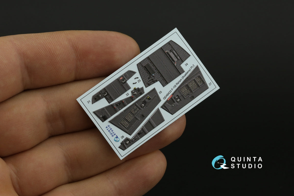 Quinta Studio QD48433 F-15I 3D-Printed colored Interior on decal paper (Academy) 1/48 – image 6