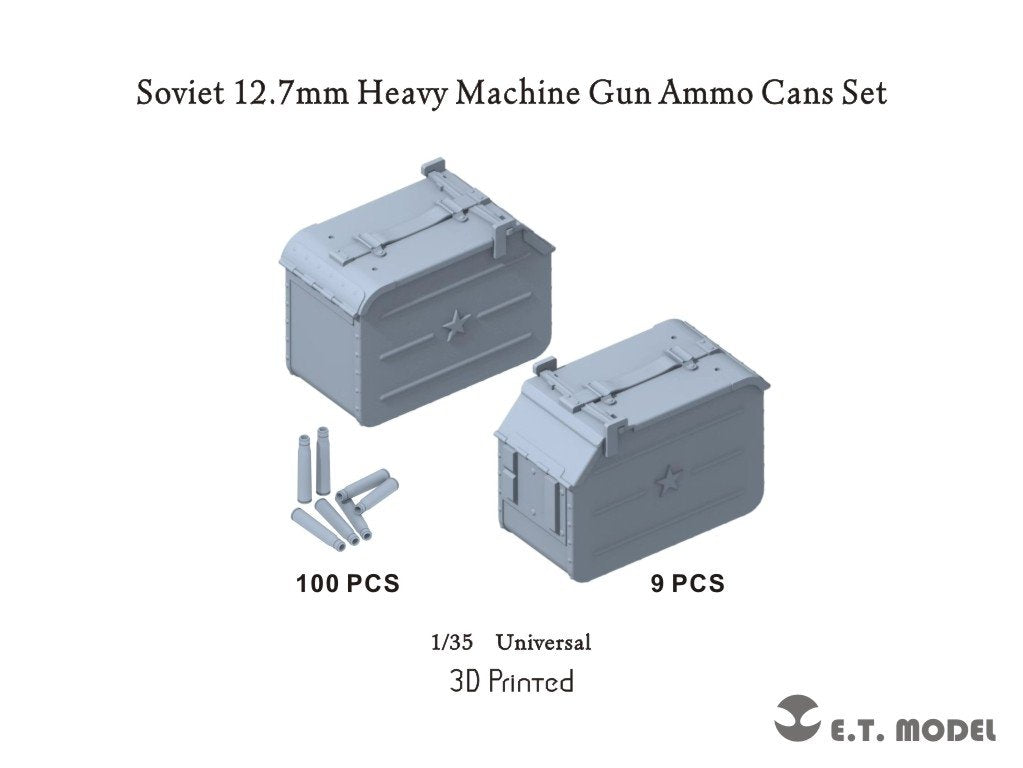 ET Model P35-248 Soviet 12.7mm Heavy Machine Gun Ammo Cans Set (3D Printed) 1/35 – image 2