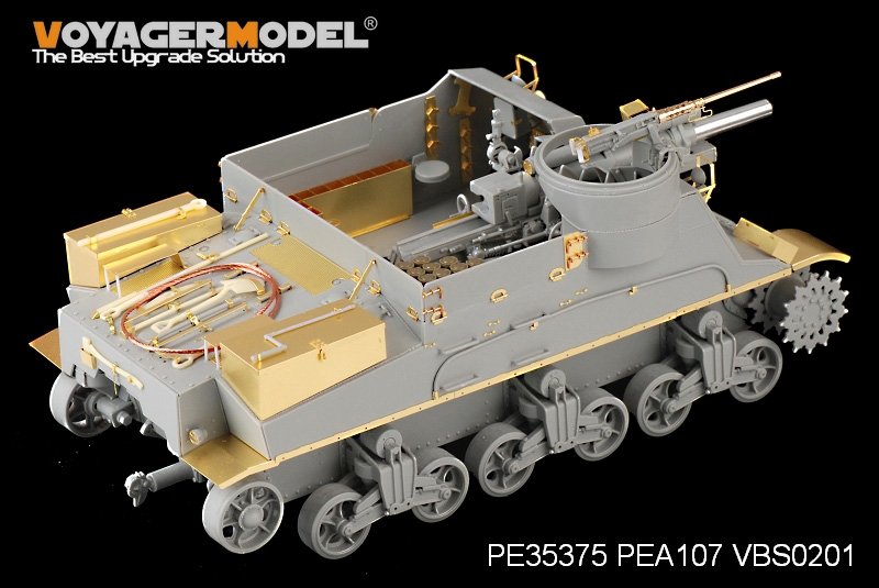 Voyager Model PE35375 WWII US M7 Priest Mid Production w/Ammunition case/telephone set for DRAGON 6637 1/35 – obrázek 5
