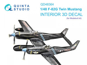 Quinta Studio QD48364 F-82G Twin Mustang 3D-Printed &amp;amp; colored Interior on decal paper (Modelsvit) 1/48