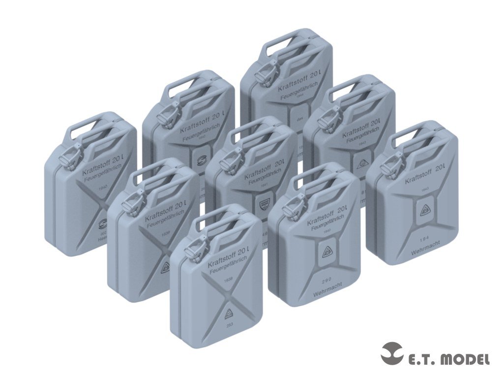 ET Model P35-242 WWII German 20L JERRY CANS SET(3D Printed) 1/35 – obrázek 2