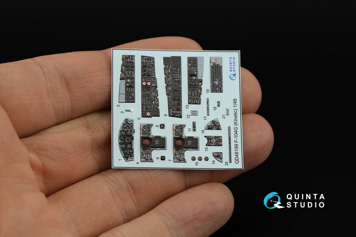 Quinta Studio QD48199 F-104G 3D-Printed &amp;amp; colored Interior on decal paper (Kinetic) 1/48 – image 4