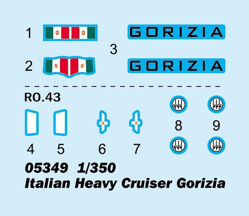 Trumpeter 05349 Italian Heavy Cruiser Gorizia 1/350 – obrázek 10