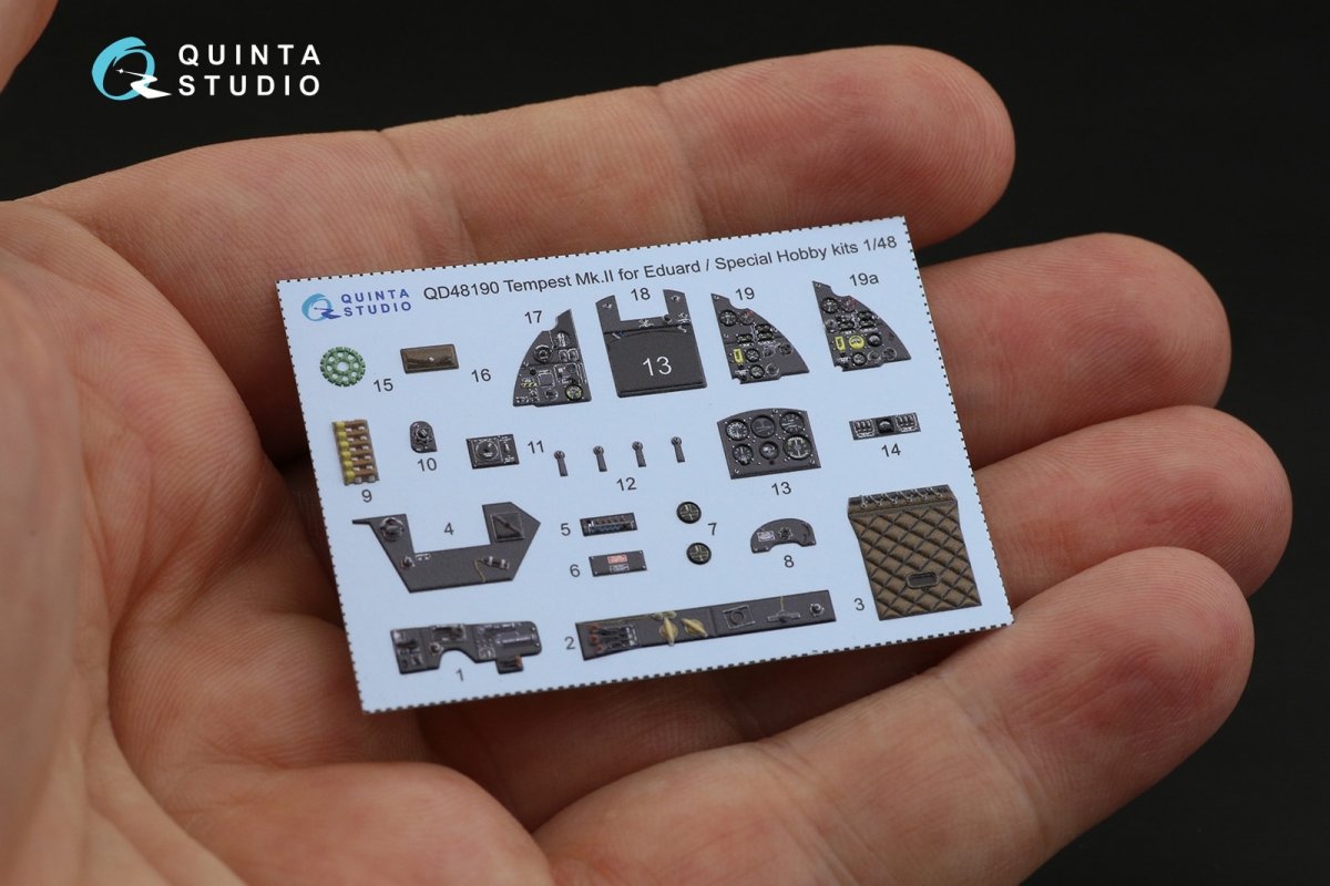 Quinta Studio QD48190 Tempest Mk.II 3D-Printed &amp;amp; colored Interior on decal paper (Eduard) 1/48 – obrázek 7