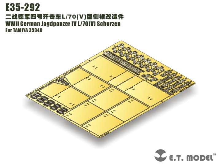 ET Model E35-292 WWII German Jagdpanzer IV L/70(V) For TAMIYA 35340 Schurzen – obrázek 2