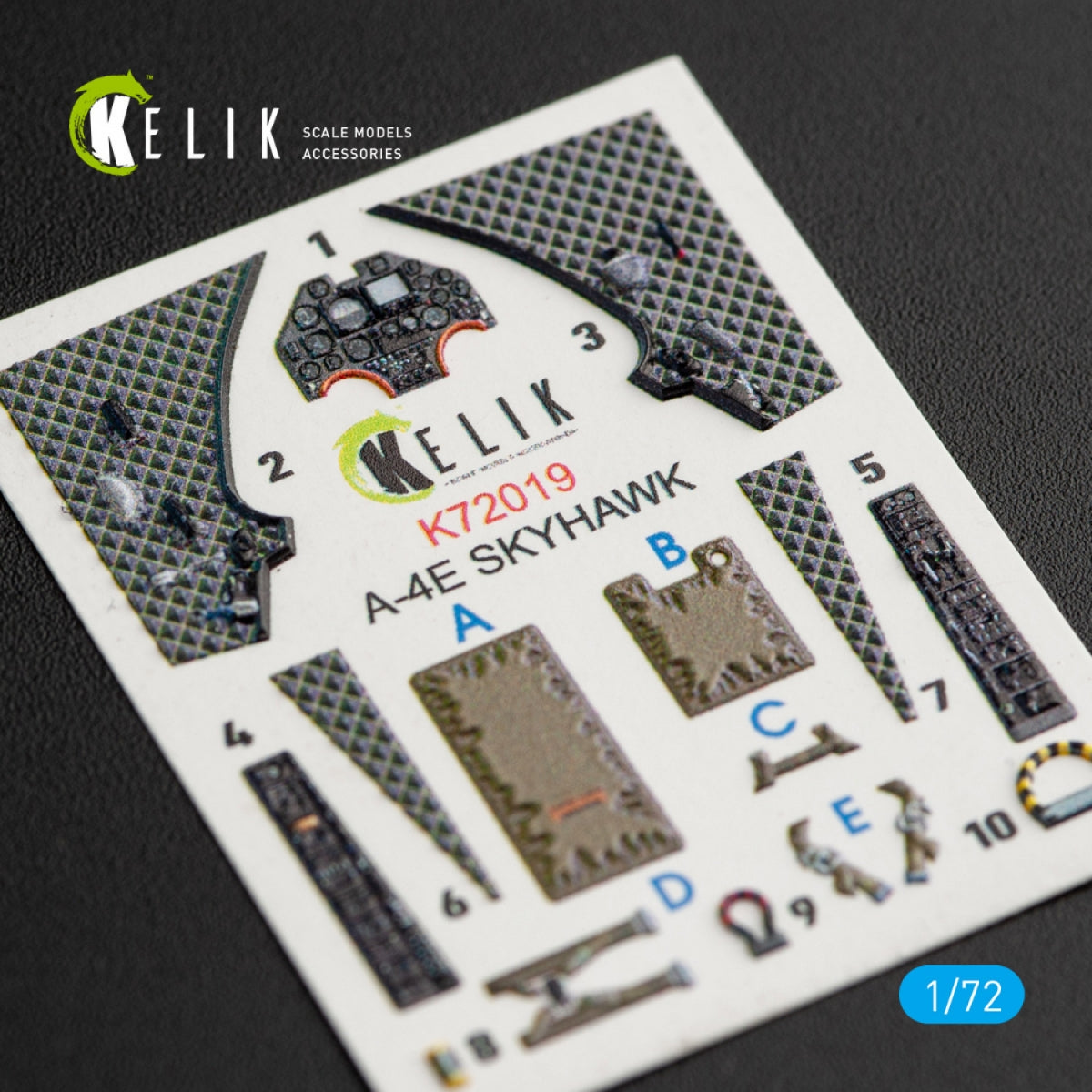 KELIK K72019 A-4E "SKYHAWK" INTERIOR 3D DECALS FOR FUJIMI/HOBBY 2000 KIT 1/72