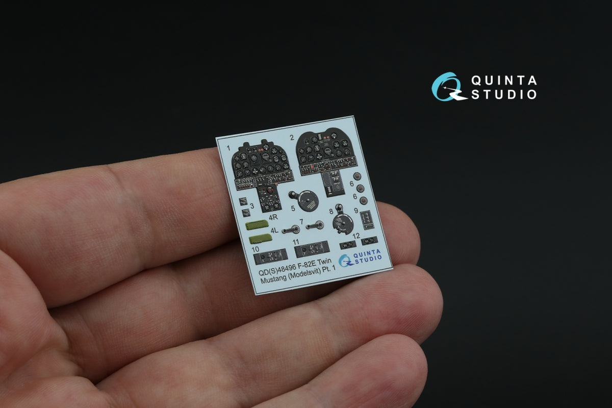 Quinta Studio QDS-48496 F-82E Twin Mustang 3D-Printed colored Interior on decal paper (Modelsvit) (Small version) 1/48 – image 3