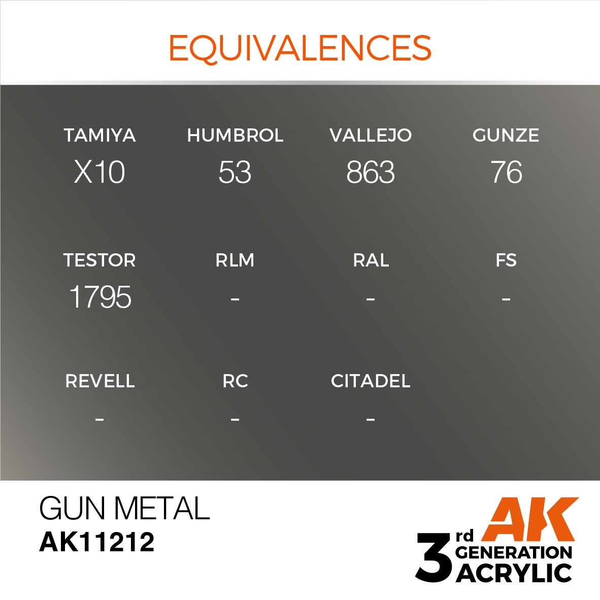 AK Interactive AK11212 GUN METAL – METALLIC 17ml – immagine 3