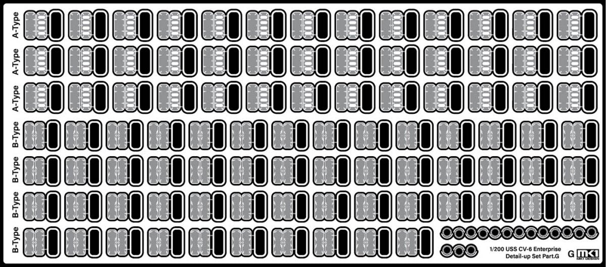MK1 Design MD-20021 US Navy Aircraft Carrier CV-6 Enterprise Detail Up Parts Dx for Trumpeter 1/200 – Bild 48