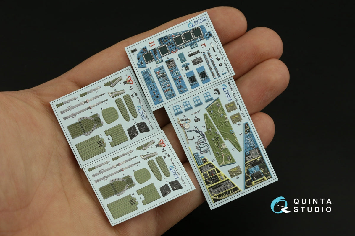Quinta Studio QD48018 Su-34 3D-Printed colored Interior on decal paper (KittyHawk) 1/48 – image 5